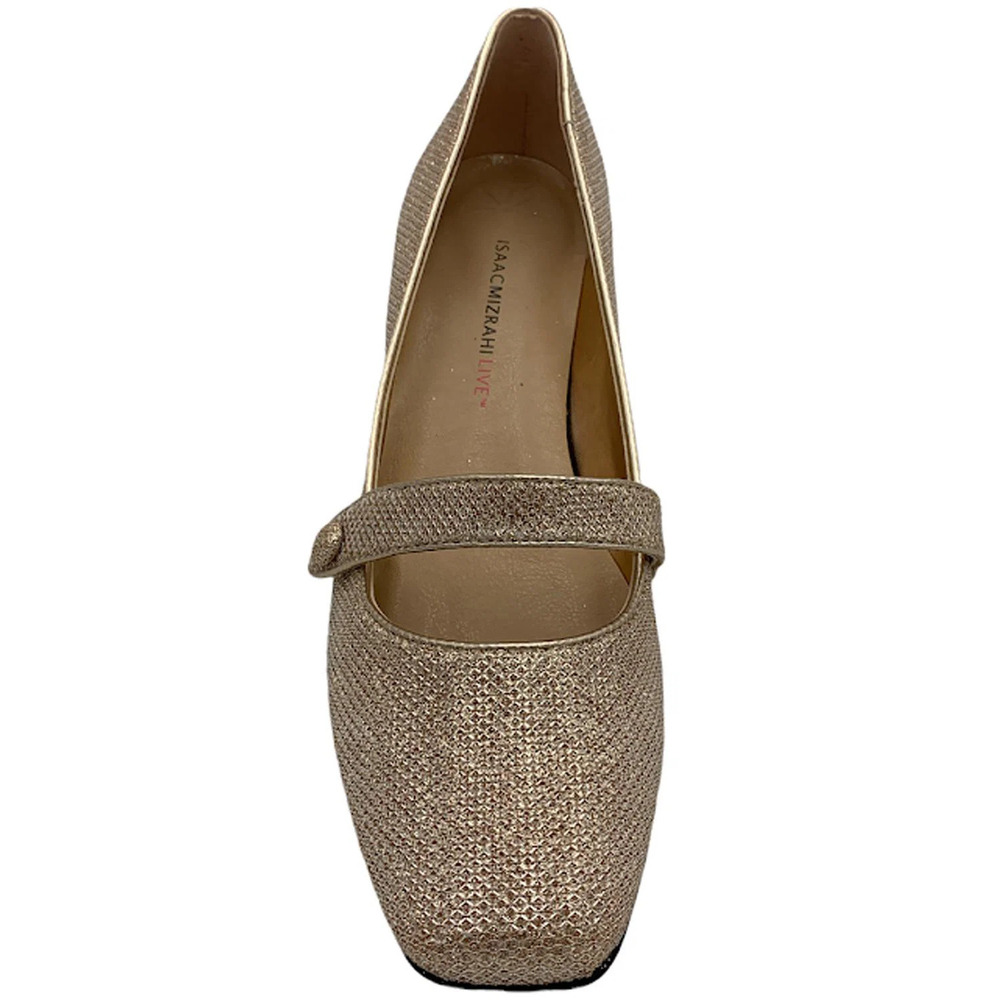 Isaac Mizrahi Beige Mary Jane Block Heel Pumps - Picture 3 of 5